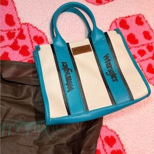 Wrangler Teal and White Tote Bag